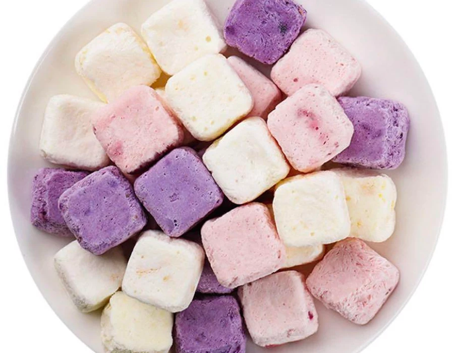 Freeze Dried Yogurt Cubes bulk ingredient and snack product
